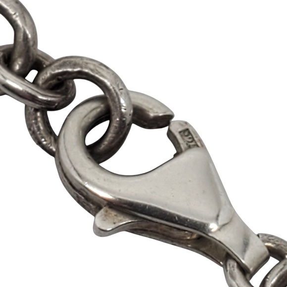 Sterling Silver Hammered Circular Link Necklace #20784 - Picture 8 of 10